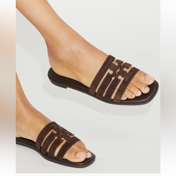 Tory Burch Shoes - Tory Burch Ines Slide Dark Cocoa